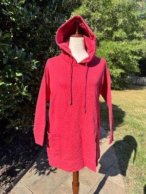 Soft Surroundings Brick Red Cotton Blend Hoodie with Pocket - Size S